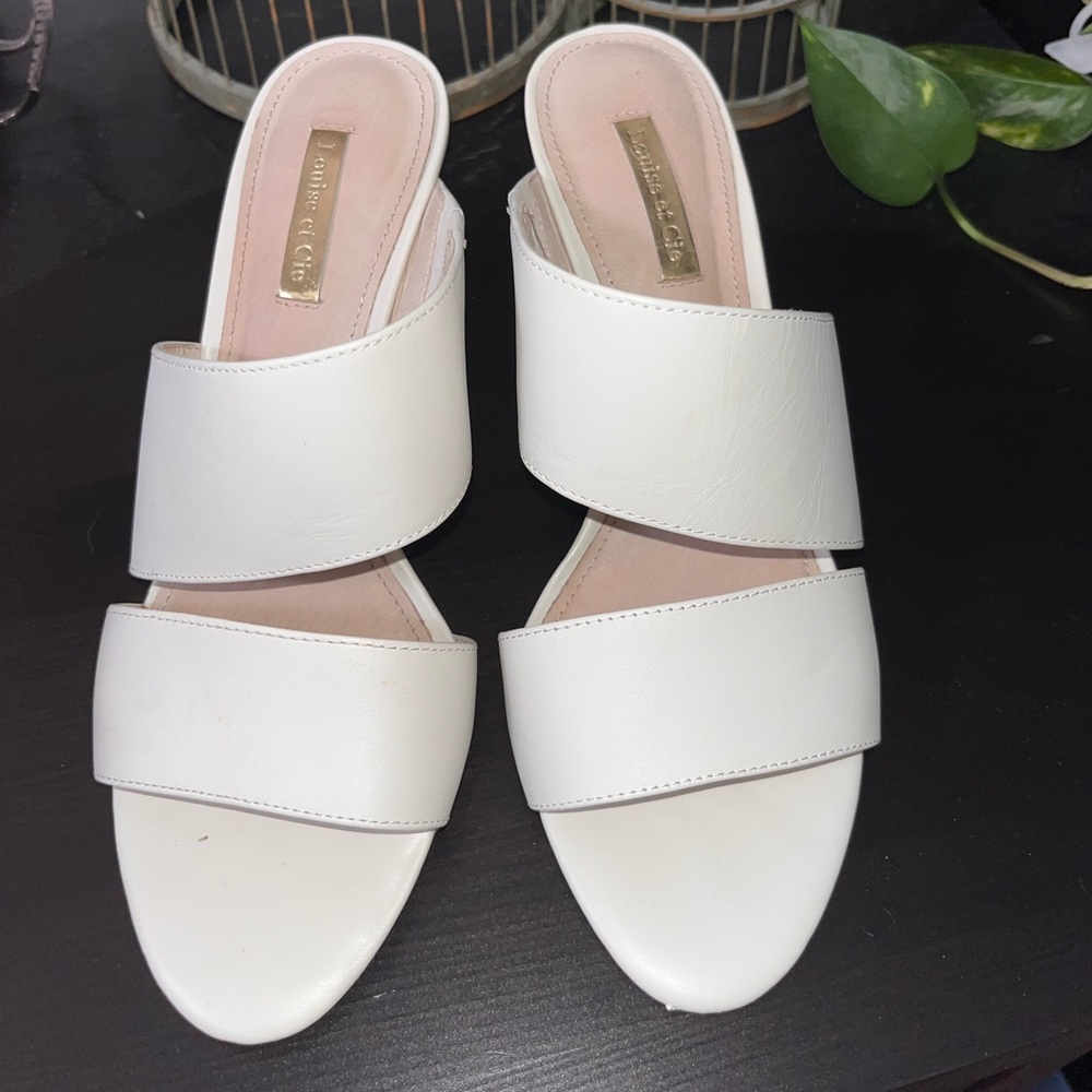 LOUISE ET CIE Kapa Leather Block Heel Dress Mules